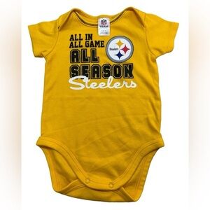 NFL Team Apparel Graphic Onsie All In All Game All Season Steelers 3-6 months